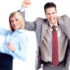 Business group celebrating a job well done